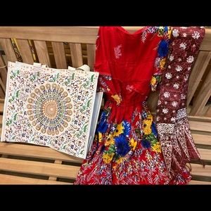 Women’s XS Romper Dress, Scarf and Bag set